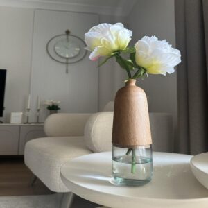 Dekoratif Cam ve Ahşap Vazo